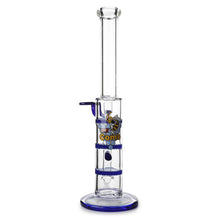 Load image into Gallery viewer, Glass Triple Disc Perc Bong Blue HoneyComb
