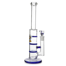 Load image into Gallery viewer, Glass Triple Disc Perc Bong Blue HoneyComb
