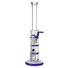 Load image into Gallery viewer, Glass Triple Disc Perc Bong Blue HoneyComb
