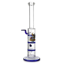 Load image into Gallery viewer, Glass Triple Disc Perc Bong Blue HoneyComb
