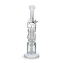 Load image into Gallery viewer, Stemless Swiss Barrel Showerhead Perc Dab Rig with Quartz Honey Bucket White Accents
