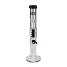 Load image into Gallery viewer, Straight Tube Spiral Perc Bong Black Cane
