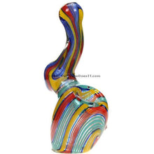 Load image into Gallery viewer, Ribbons Mini Glass Bubbler
