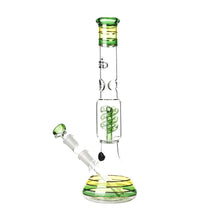 Load image into Gallery viewer, Rasta style beaker bong with coiled spiral perc
