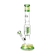 Load image into Gallery viewer, Rasta style beaker bong with coiled spiral perc
