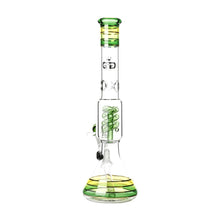 Load image into Gallery viewer, Rasta style beaker bong with coiled spiral perc

